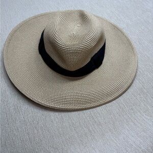 Classic Tan woven Hat with Black Band